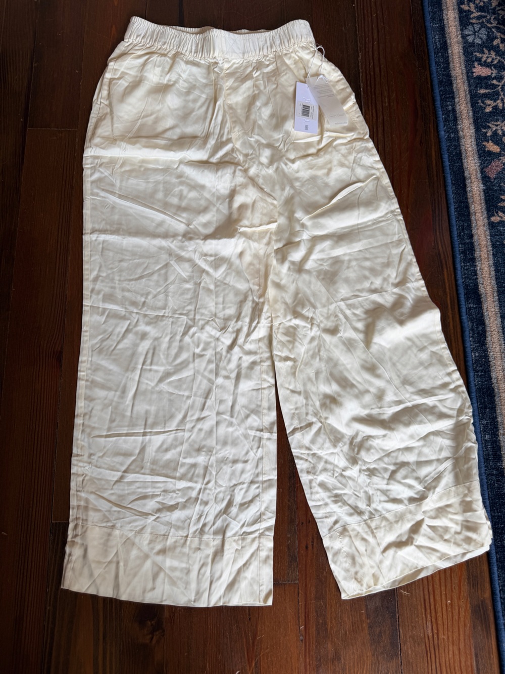 NWT BOODY “Vegan Silk” Wide Leg Pajama Pant - Pearl - S